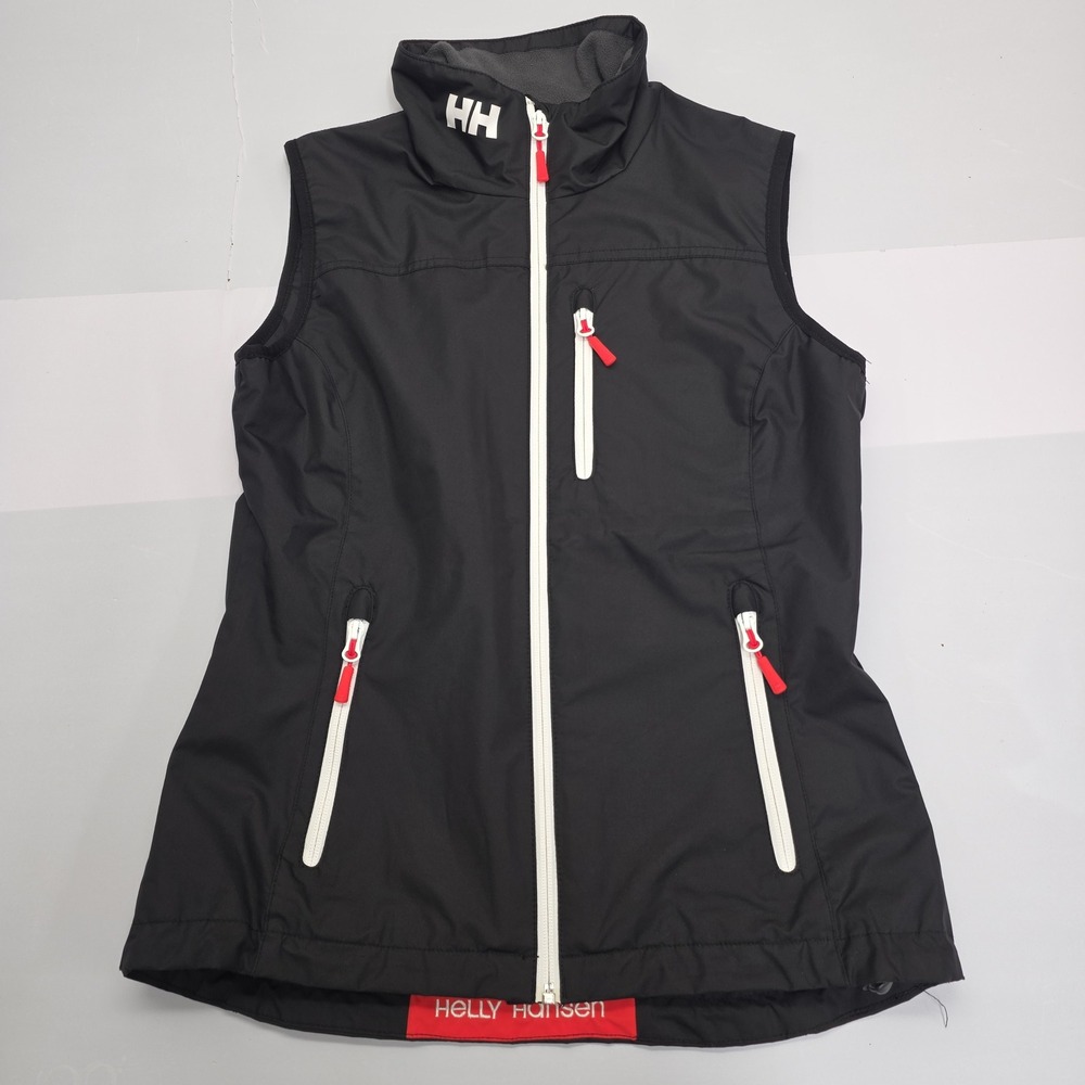 Helly Hansen Womens Crew Vest Black Full Zip Sailing Hiking Jacket Medium
